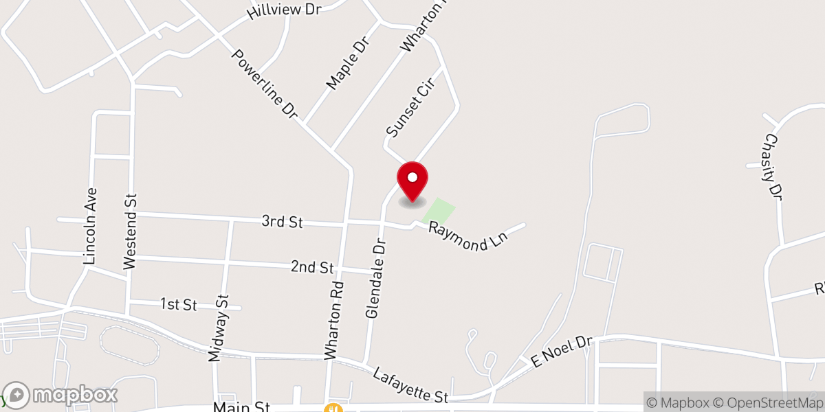 Map showing location of East Cadiz Baptist Church