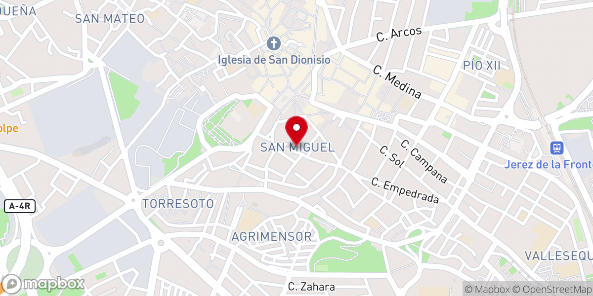 Map showing location of Iglesia de San Miguel