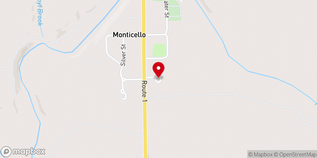 Map showing location of Monticello Wesleyan Church