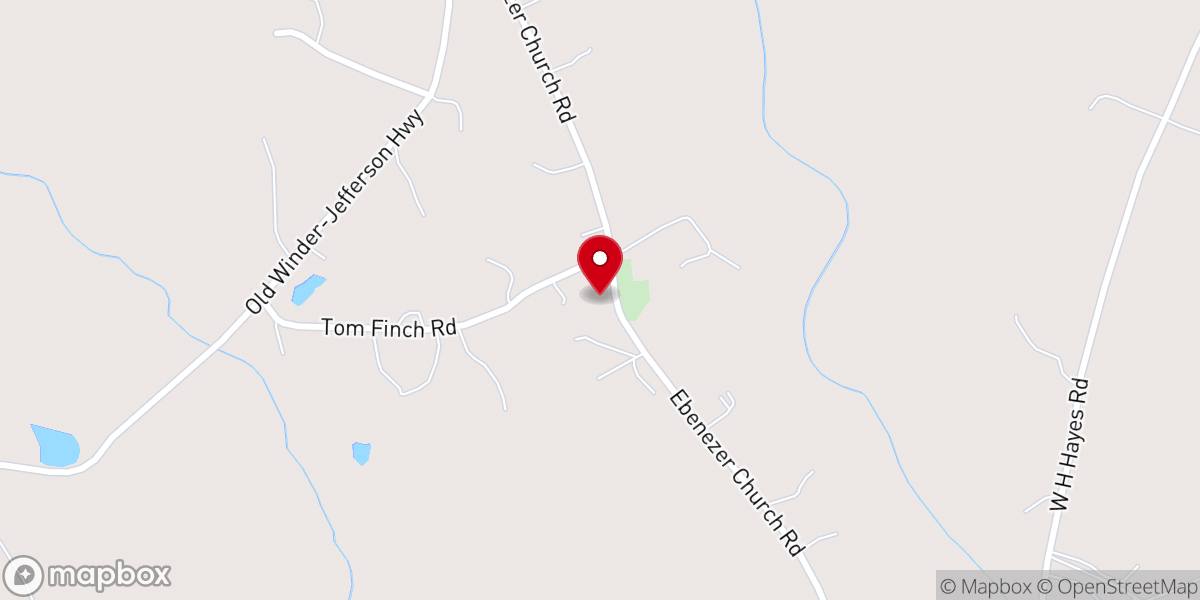 Map showing location of Ebenezer Church Jefferson
