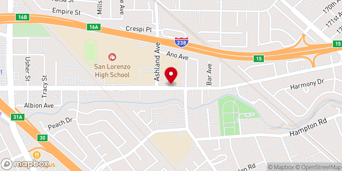 Map showing location of St. John Catholic Church