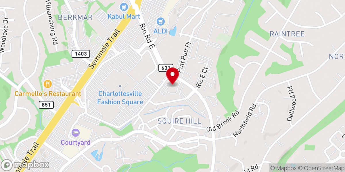 Map showing location of Charlottesville Aldersgate United Methodist Church