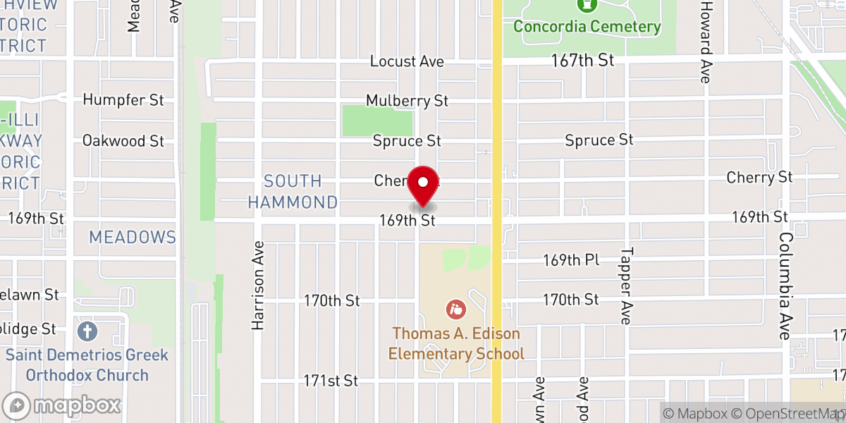 Map showing location of New Community Baptist Church