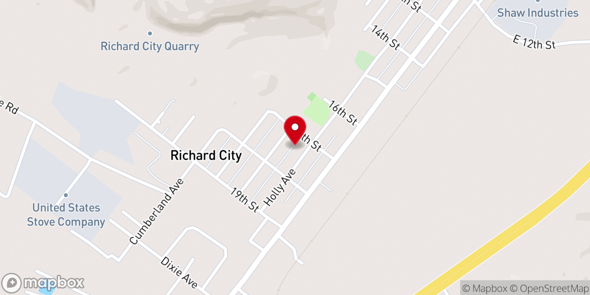 Map showing location of Richard City Cumberland Presbyterian Church