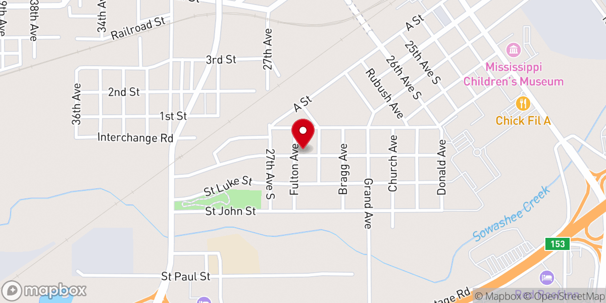 Map showing location of St Mary Baptist Church