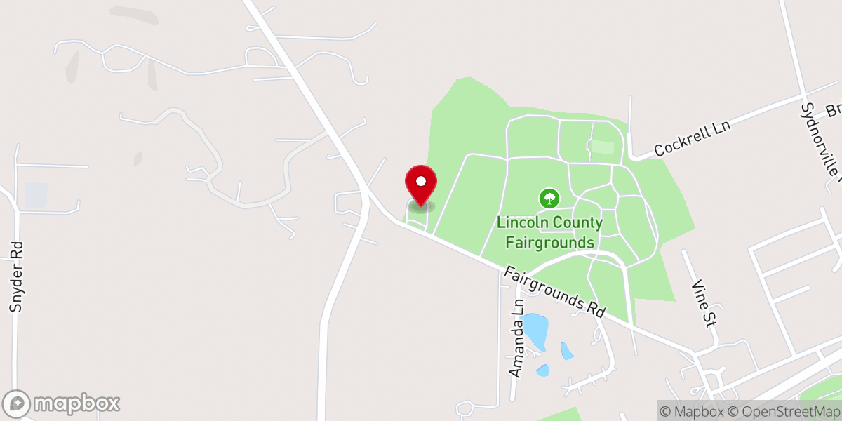 Map showing location of Fairgrounds Road Church of Christ
