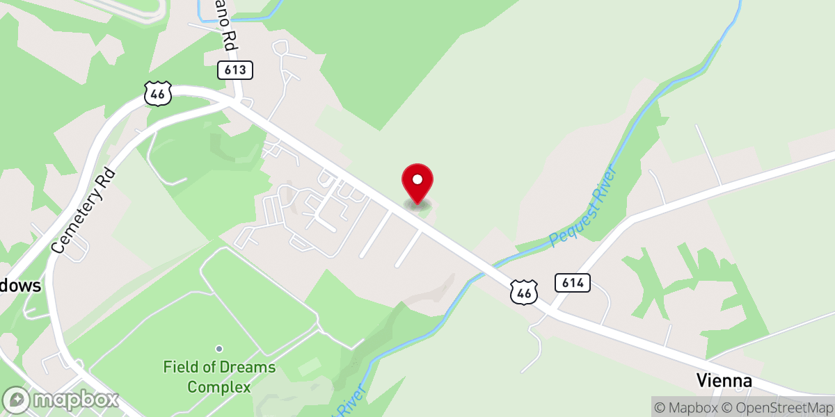 Map showing location of Great Meadows Methodist Church
