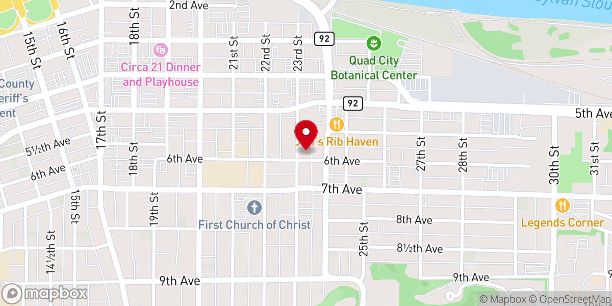 Map showing location of People's Missionary Baptist Church