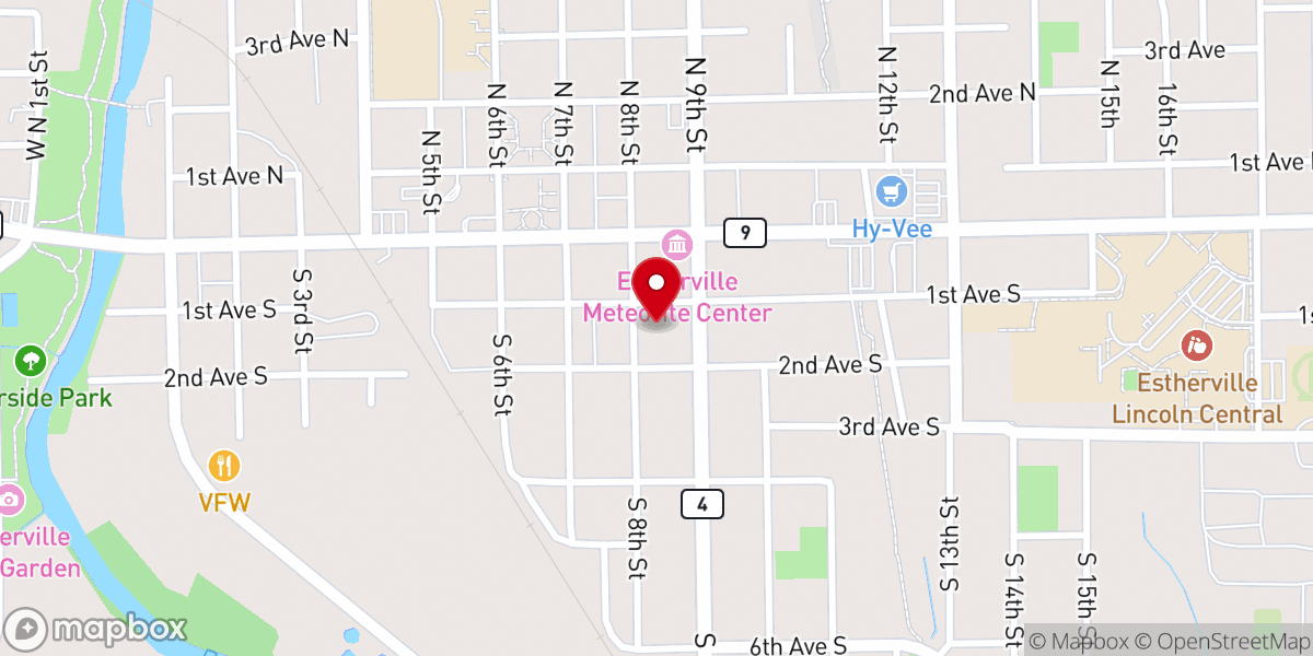 Map showing location of United Methodist Church