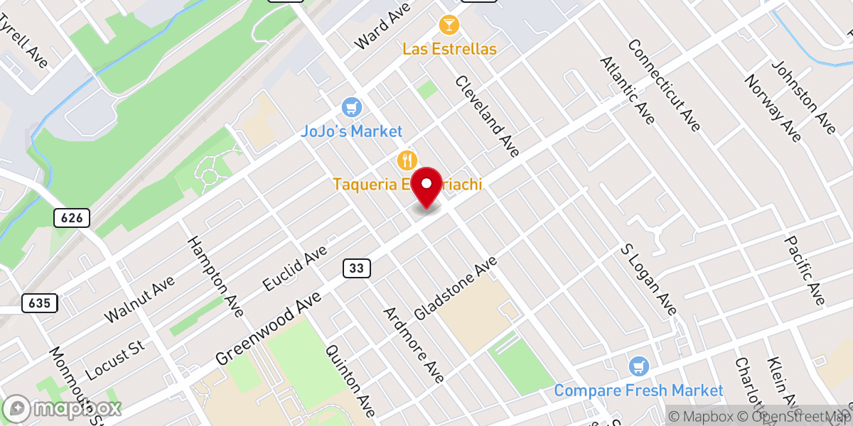 Map showing location of Westminster Presbyterian Church