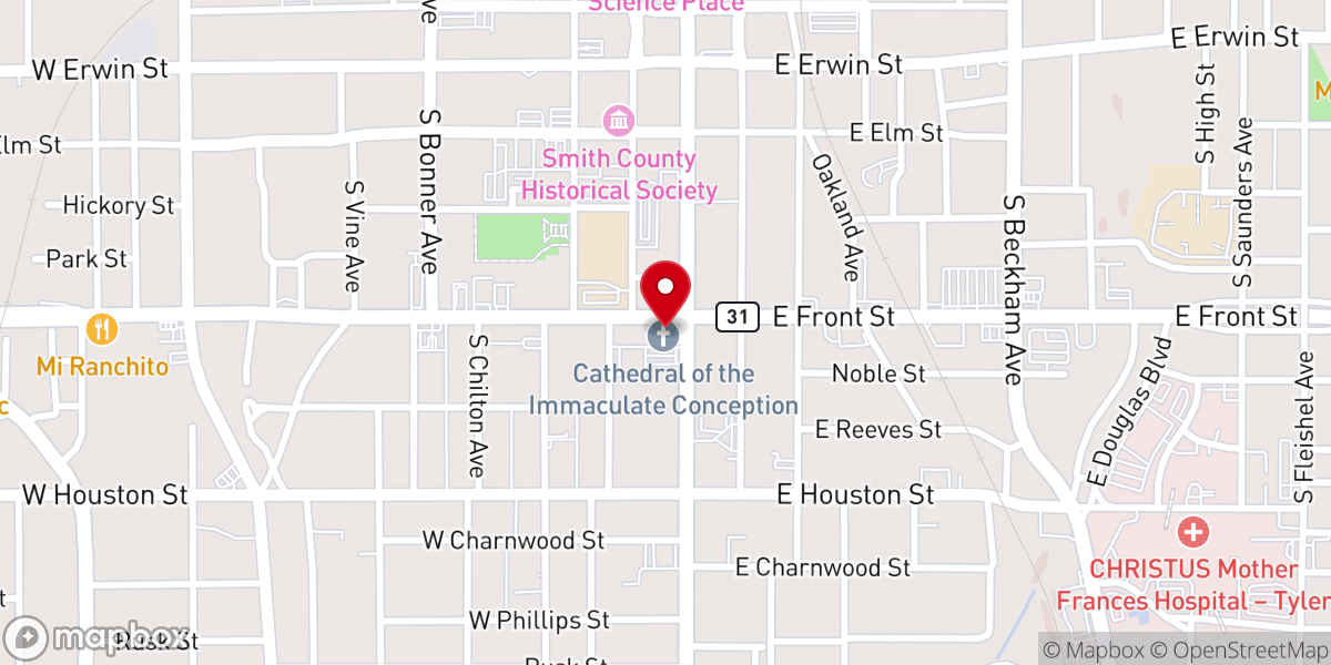 Map showing location of Cathedral of the Immaculate Conception
