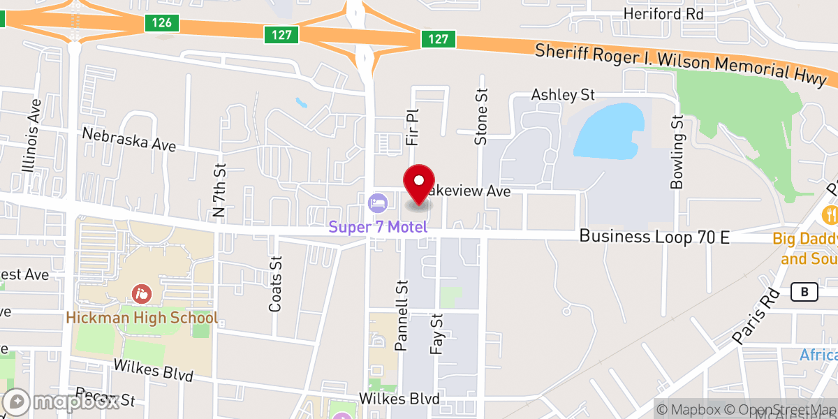 Map showing location of Midtown Presbyterian Church