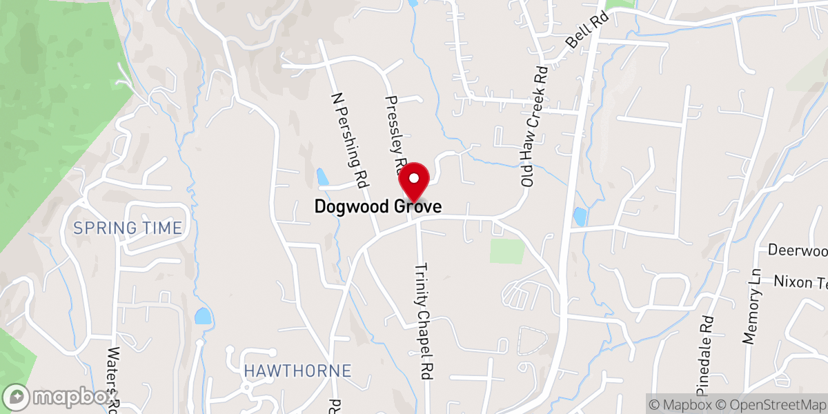 Map showing location of St John's Episcopal Church