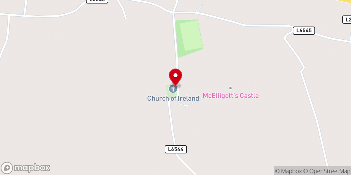 Map showing location of Ballymacelligott church of Ireland