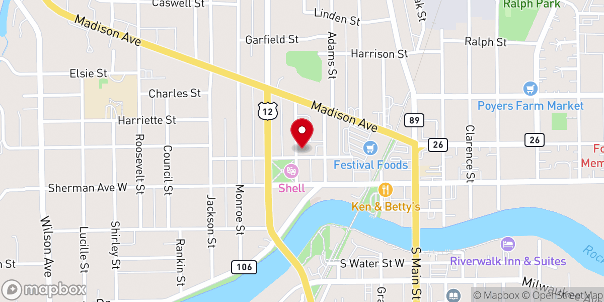 Map showing location of Trinity Lutheran Church
