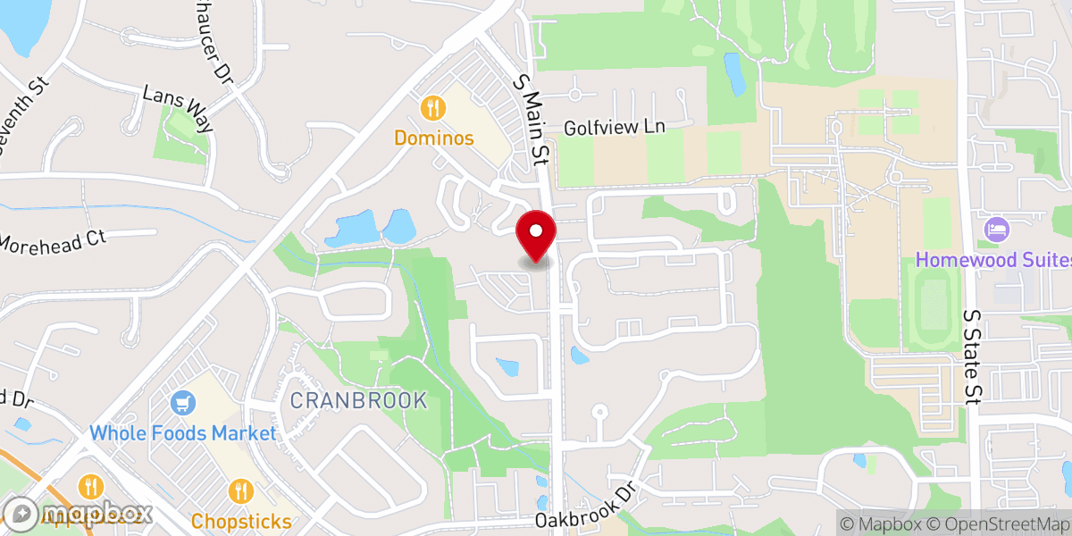 Map showing location of Ann Arbor Hope Church (앤아버 소망교회)