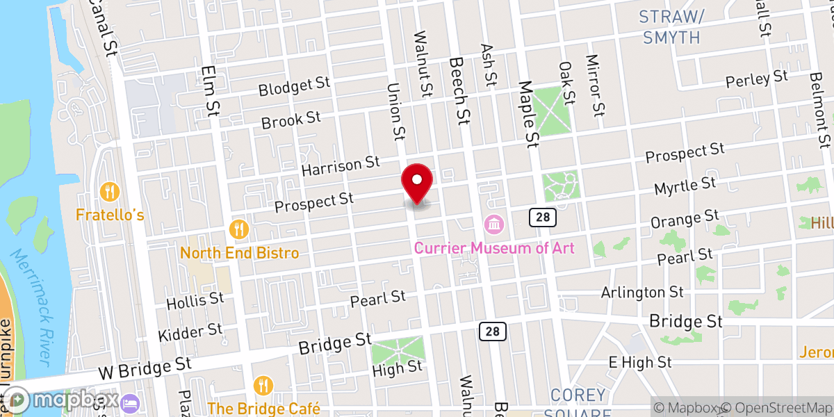 Map showing location of Unitarian Universalist Church of Manchester