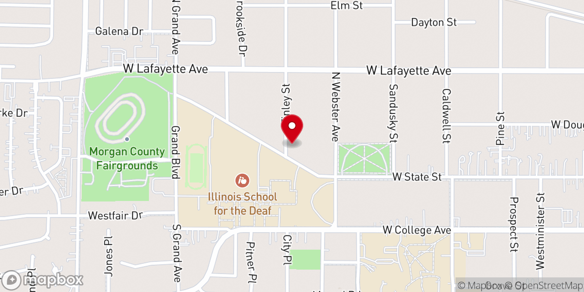 Map showing location of Christ Deaf Lutheran Church