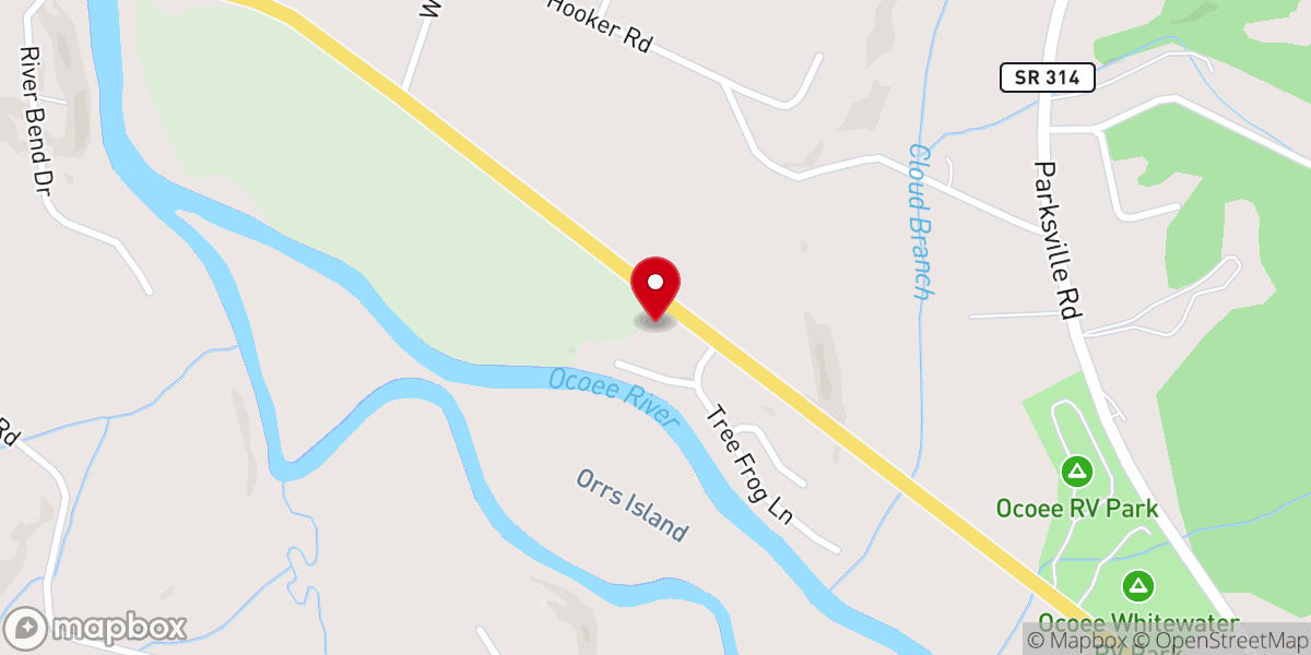Map showing location of NOC Ocoee Outpost