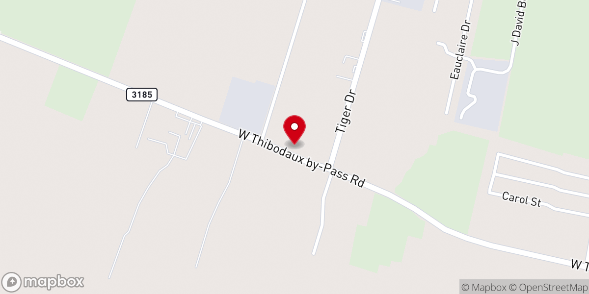 Map showing location of Lafourche Parish Animal Shelter