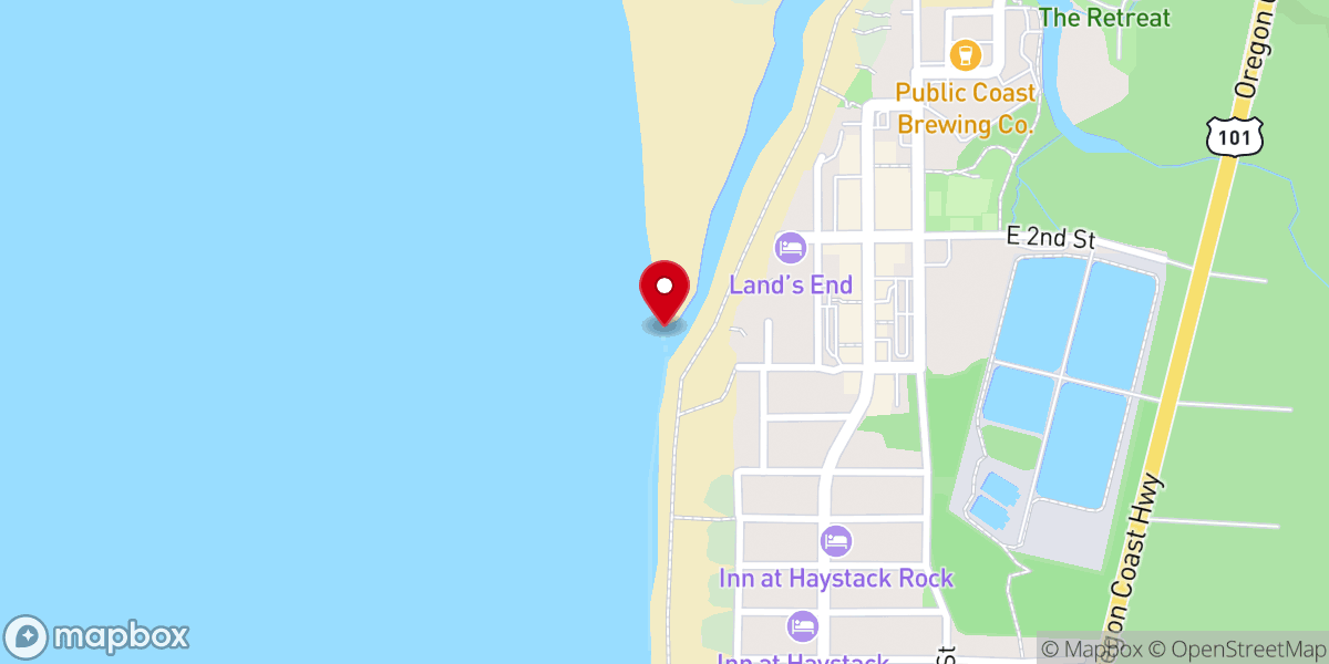 Map showing location of Cannon Beach