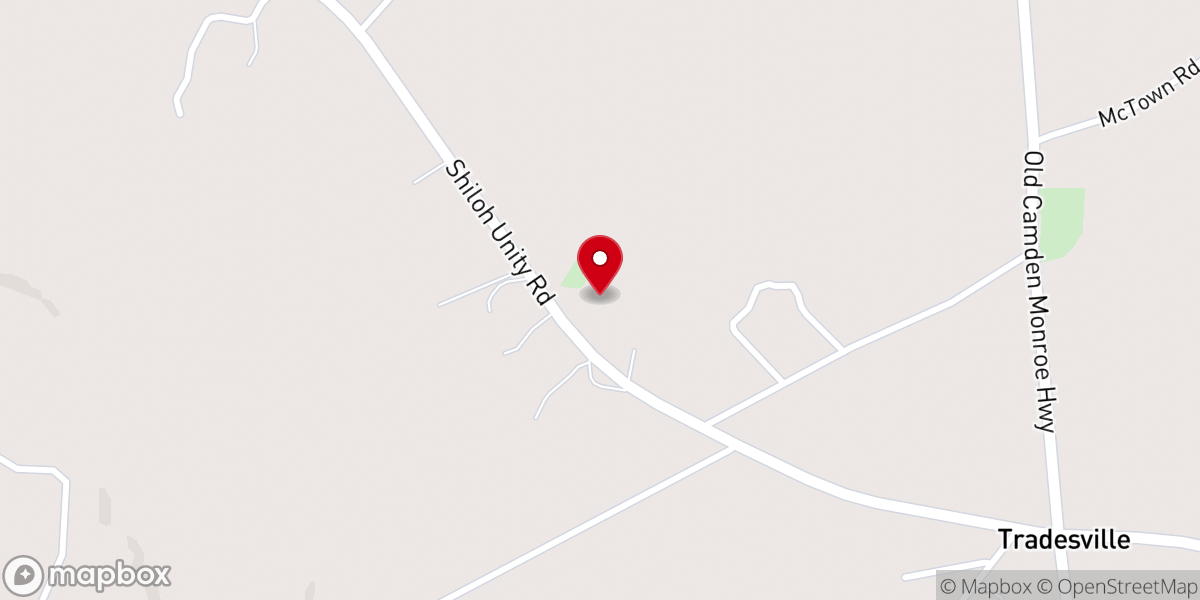 Map showing location of Rose Hill Church