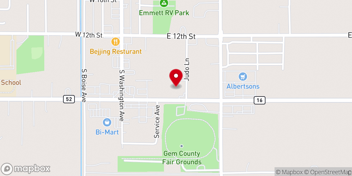 Map showing location of Christian Faith Center Emmett