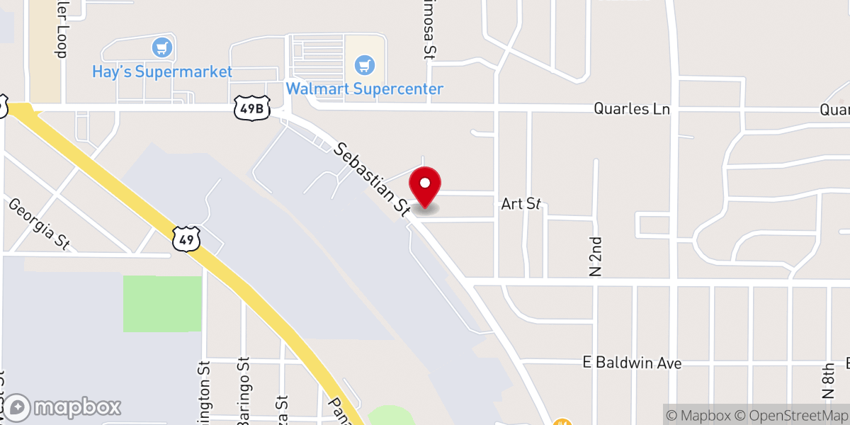 Map showing location of JJ’s Drive-In