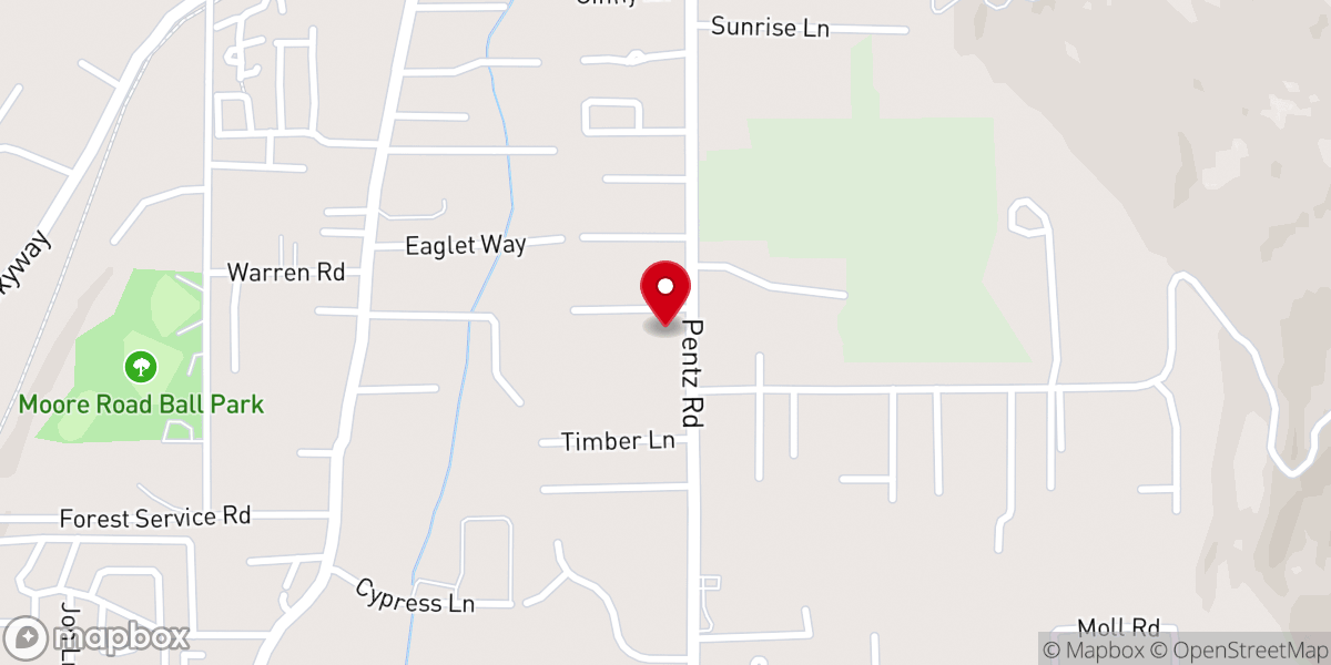 Map showing location of Calvary Baptist Church of Paradise