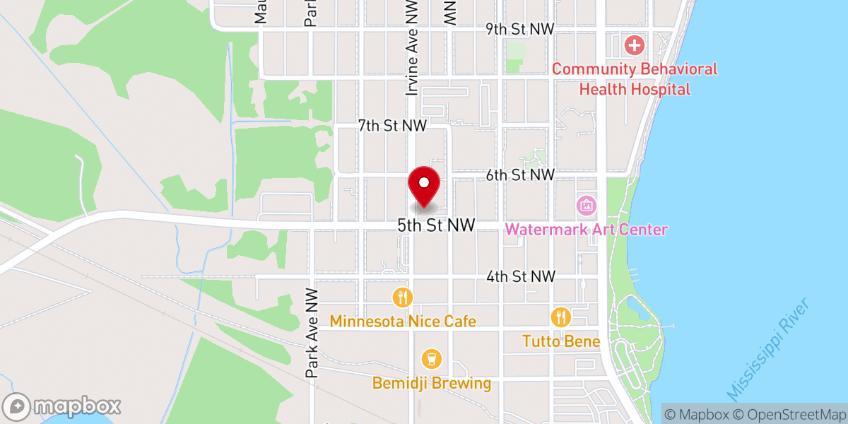 Map showing location of Calvary Chapel Bemidji