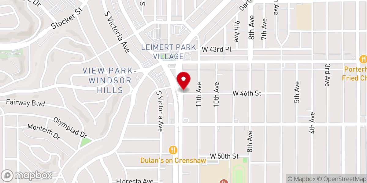 Map showing location of Calvary Chapel Crenshaw