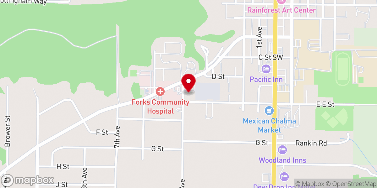 Map showing location of Calvary Chapel Forks