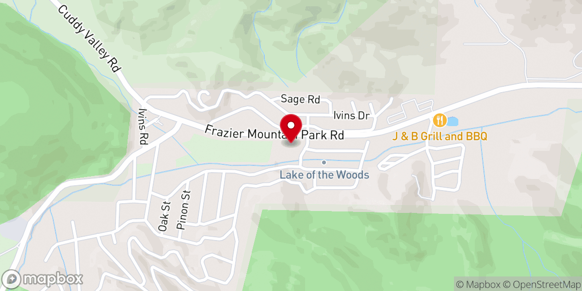 Map showing location of Calvary Chapel Frazier Park