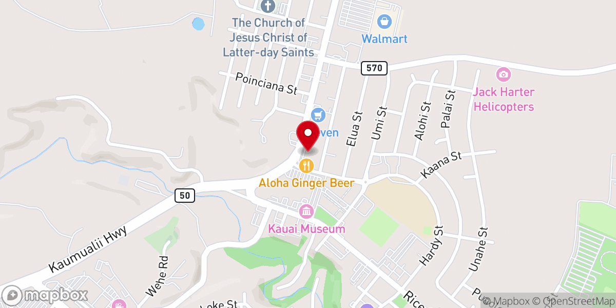 Map showing location of Calvary Chapel Lihue