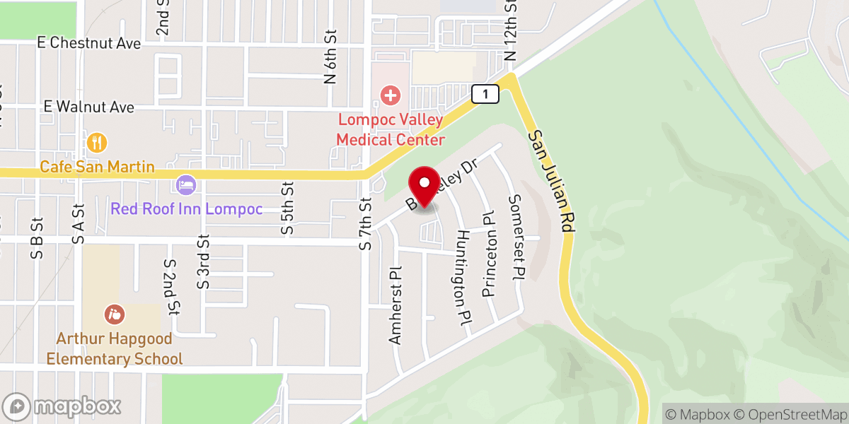 Map showing location of Calvary Chapel Lompoc