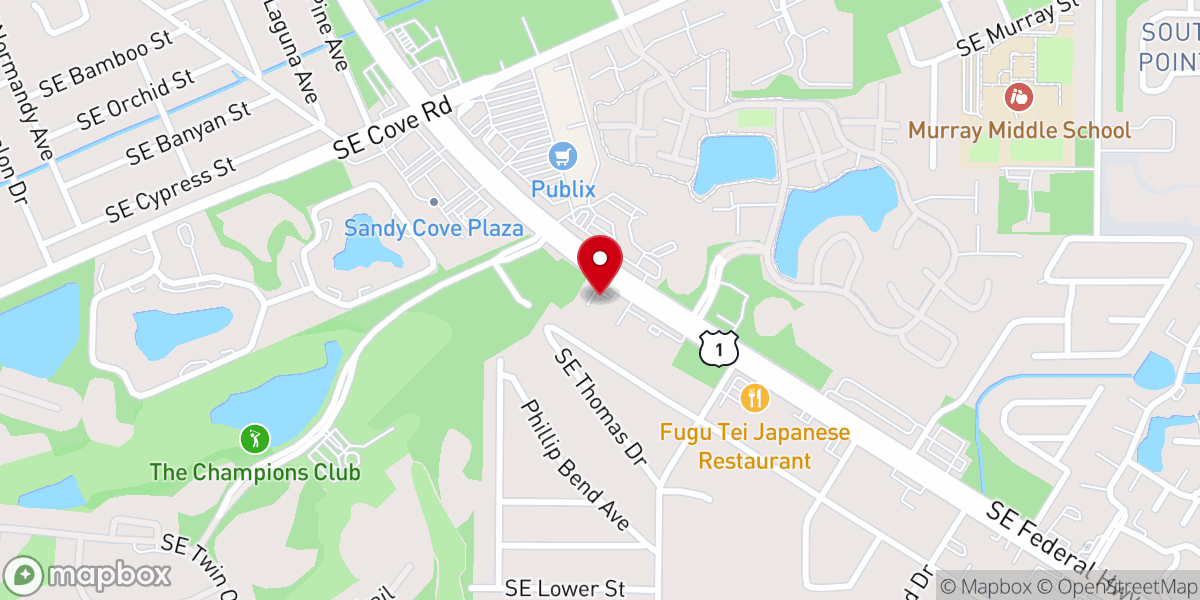 Map showing location of Calvary Chapel Stuart
