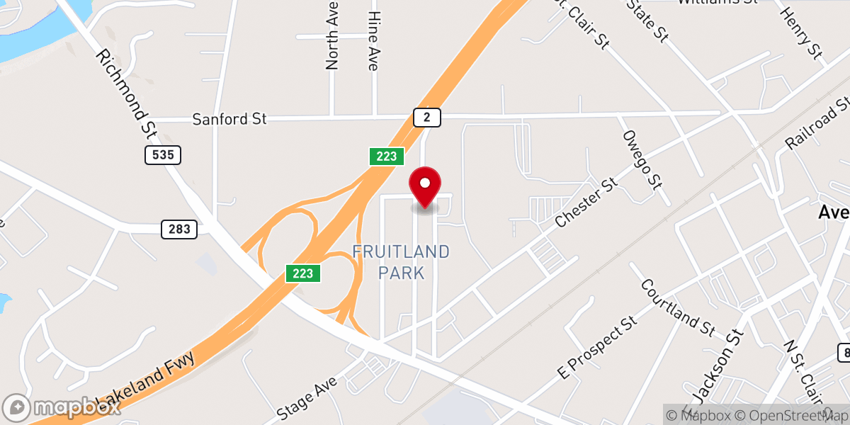 Map showing location of Calvary CME Church