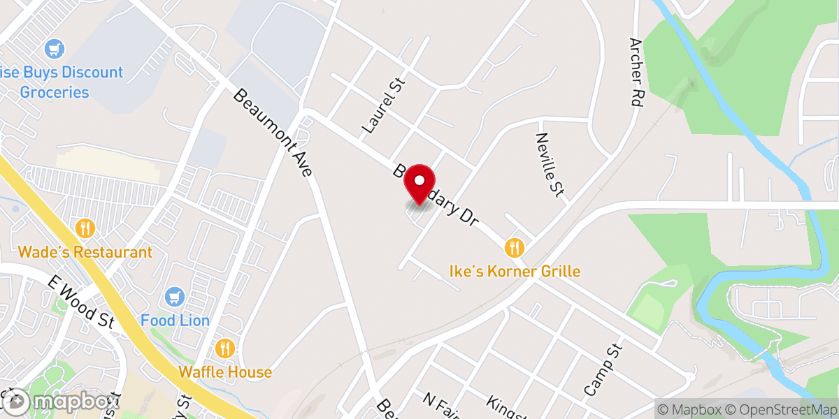 Map showing location of Calvary Hmong Alliance Church