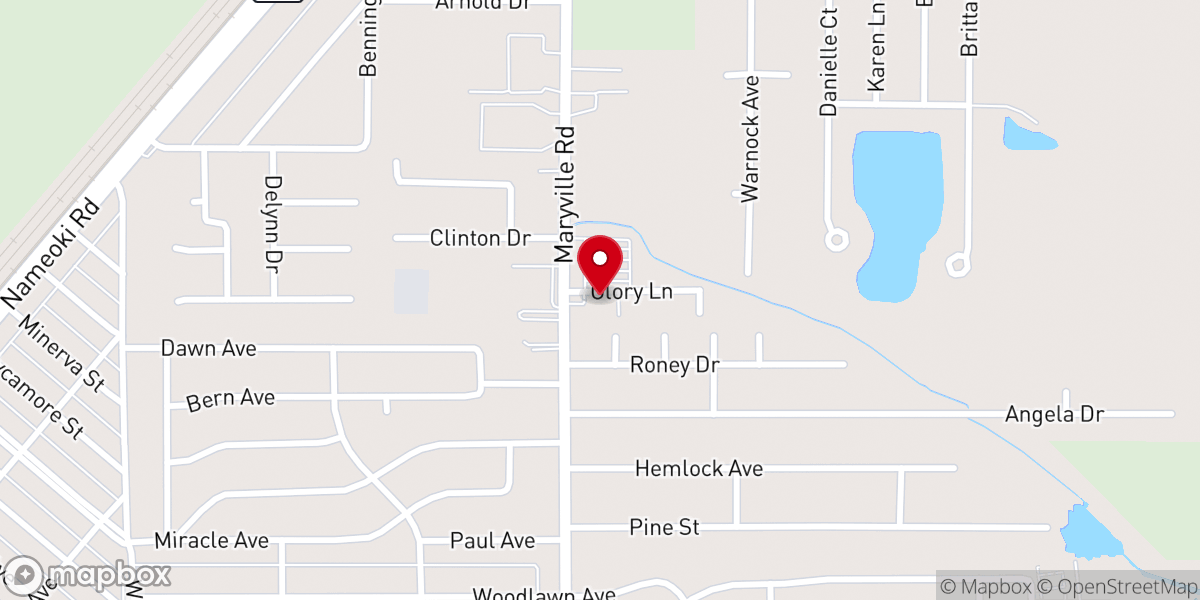Map showing location of Calvary Life Church
