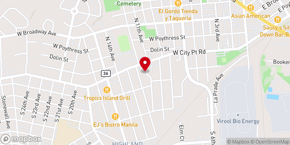 Map showing location of Calvary's Love Ministries