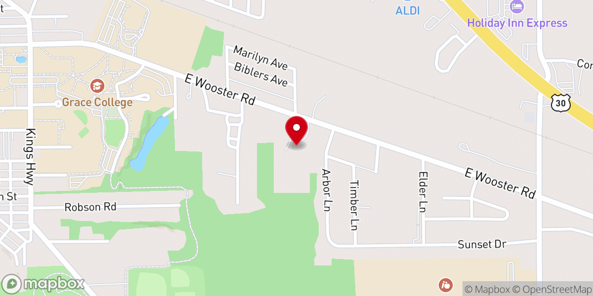 Map showing location of Calvary Tabernacle of Winona Lake