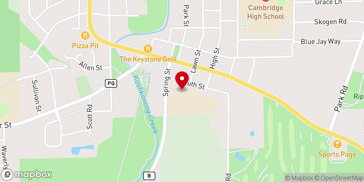 Map showing location of Cambridge Food Pantry