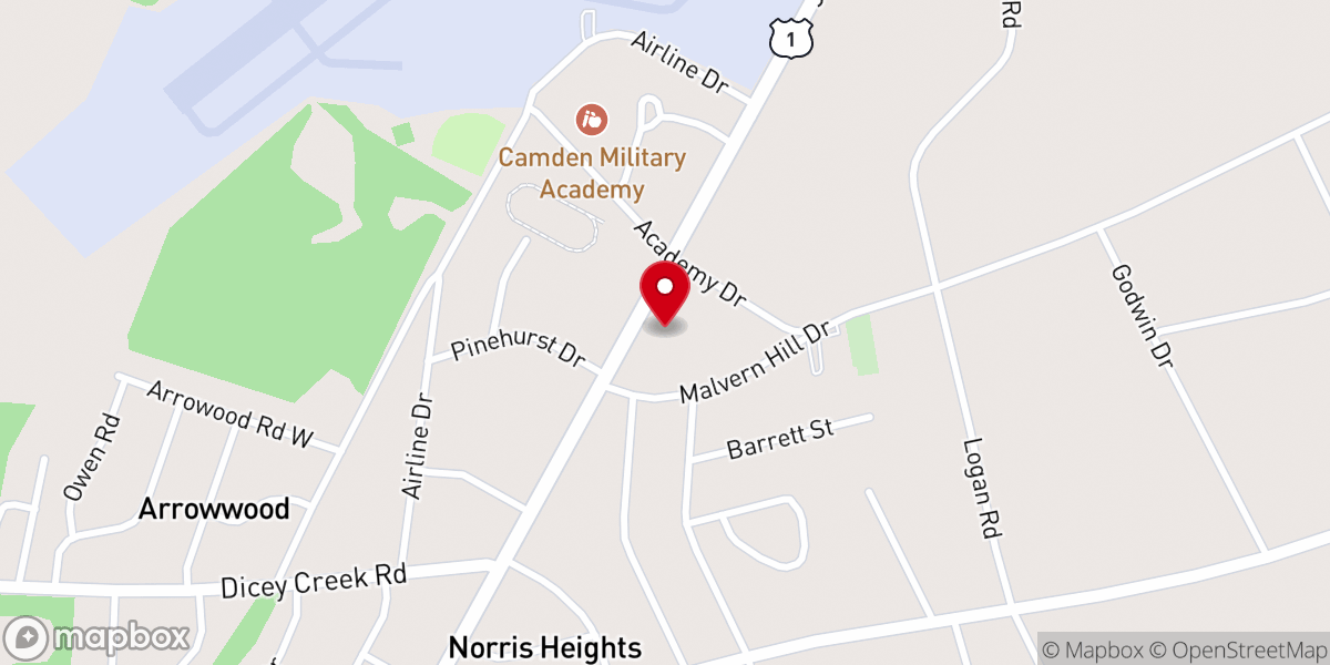 Map showing location of Camden Nazarene (First Church of the Nazarene)