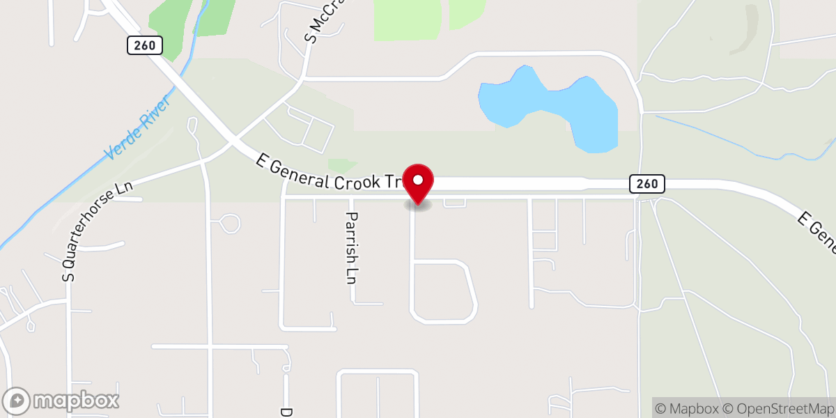 Map showing location of Camp Verde Christian Church