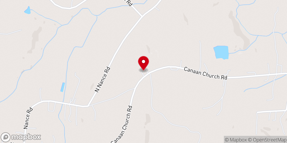 Map showing location of Canaan Methodist Church