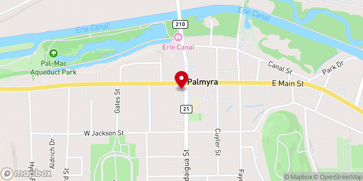 Map showing location of Canal Town Community Church