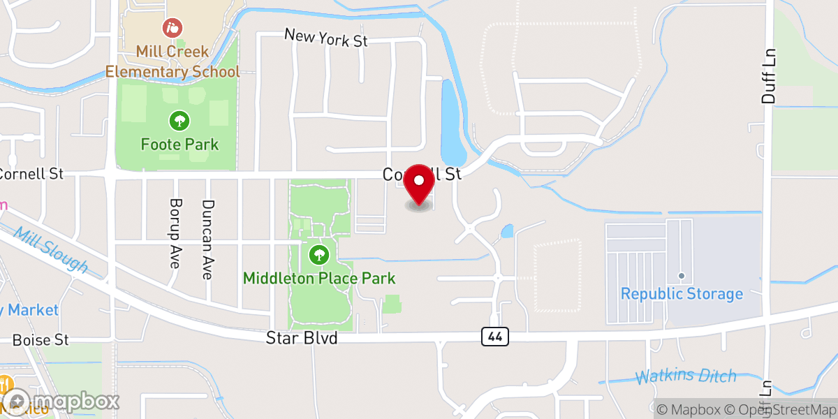 Map showing location of Canyon Springs Christian Church