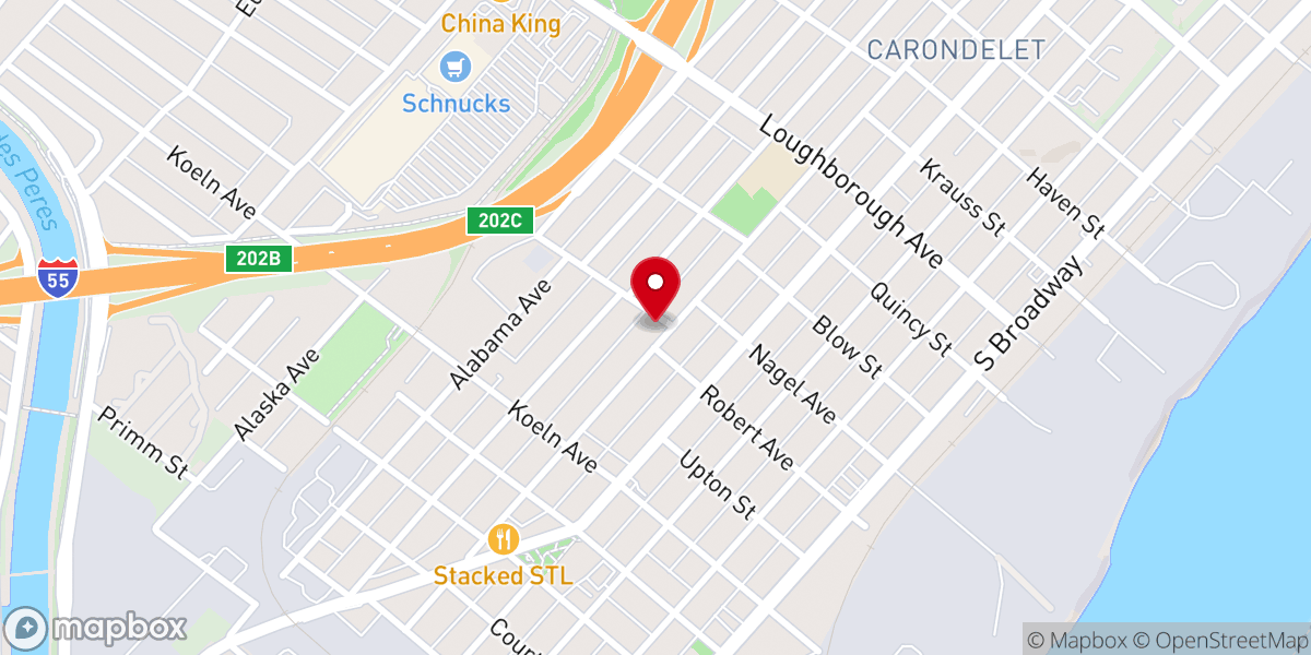 Map showing location of Carondelet Baptist Church