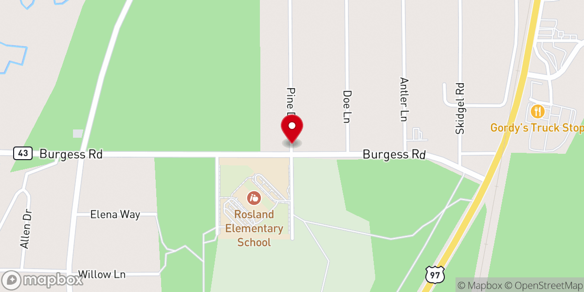 Map showing location of Cascade Bible Church