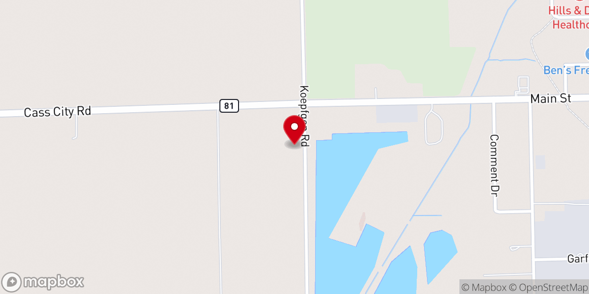Map showing location of Cass City Missionary Church